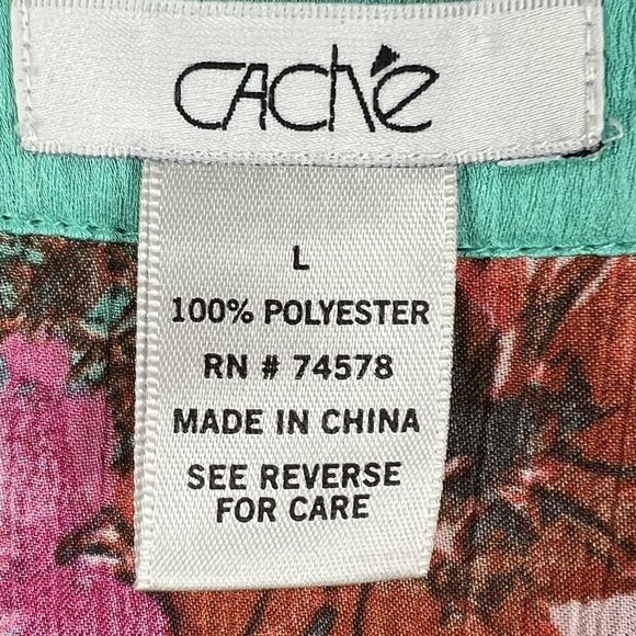 Cache Womens L Floral Sleeveless Cami Tank Chiffon Top Jewel Embellished Fairy - Picture 10 of 12